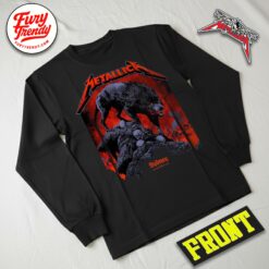 Front view of Metallica M72 Sydney Exclusive Pop Up Event Long Sleeve Shirt November 15 2025 Accor Stadium Australia Artwork by Ken Taylor