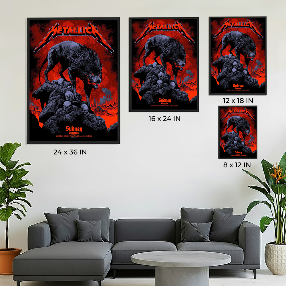 Metallica M72 Sydney Exclusive Pop Up Poster November 15 2025 Accor Stadium Australia Artwork by Ken Taylor Canvas Home Decor 5