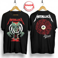 Metallica M72 Tour 2025 2026 Two Sided T Shirt Artwork by Luke Preece I Shall Pass and I’m Creeping Death Design Limited Edition