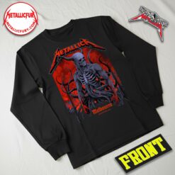 Front view of Metallica M72 Tour 2025 Long Sleeve Shirt – Melbourne, Australia – November 8, 2025 – Artwork by Ken Taylor – Marvel Stadium