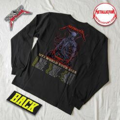 Back view of Metallica M72 Tour 2025 Long Sleeve Shirt – Melbourne, Australia – November 8, 2025 – Artwork by Ken Taylor – Marvel Stadium