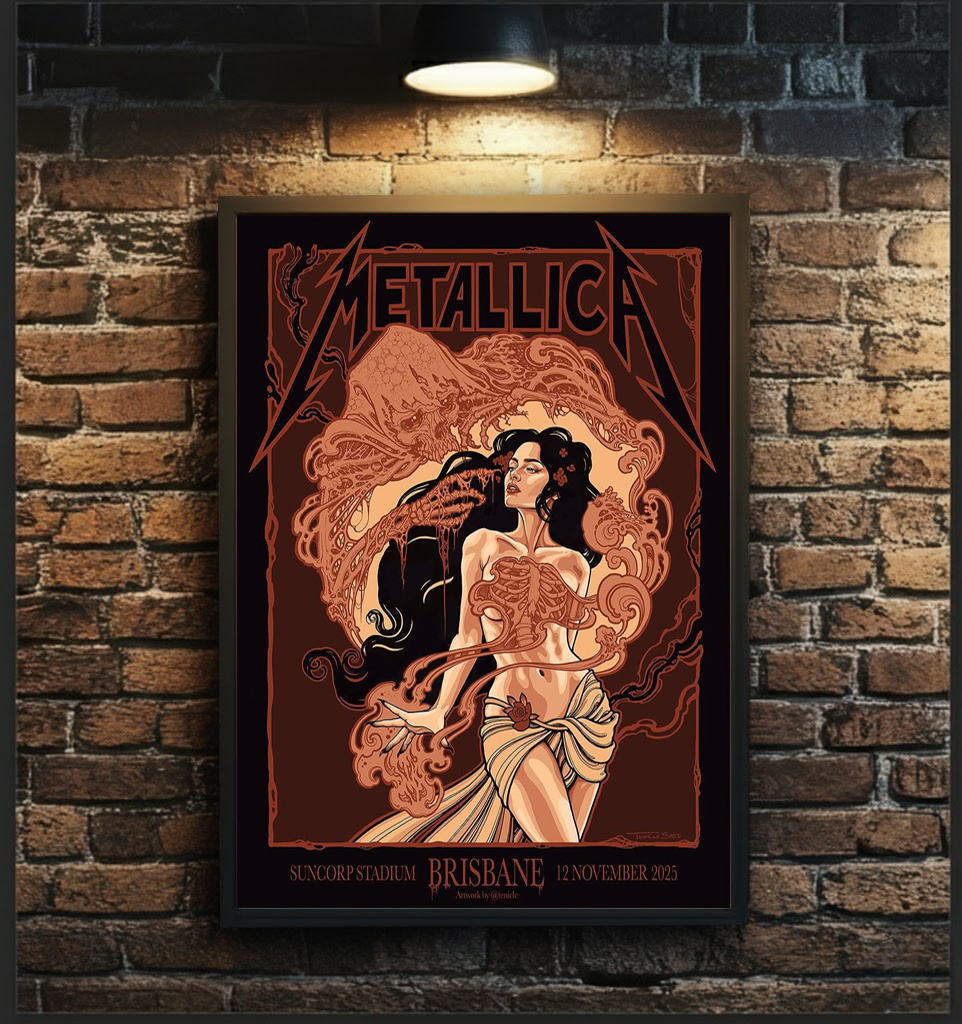Metallica M72 Tour 2025 Official Merch Poster – Brisbane, Australia – November 12, 2025 – Suncorp Stadium Canvas Home Decor
