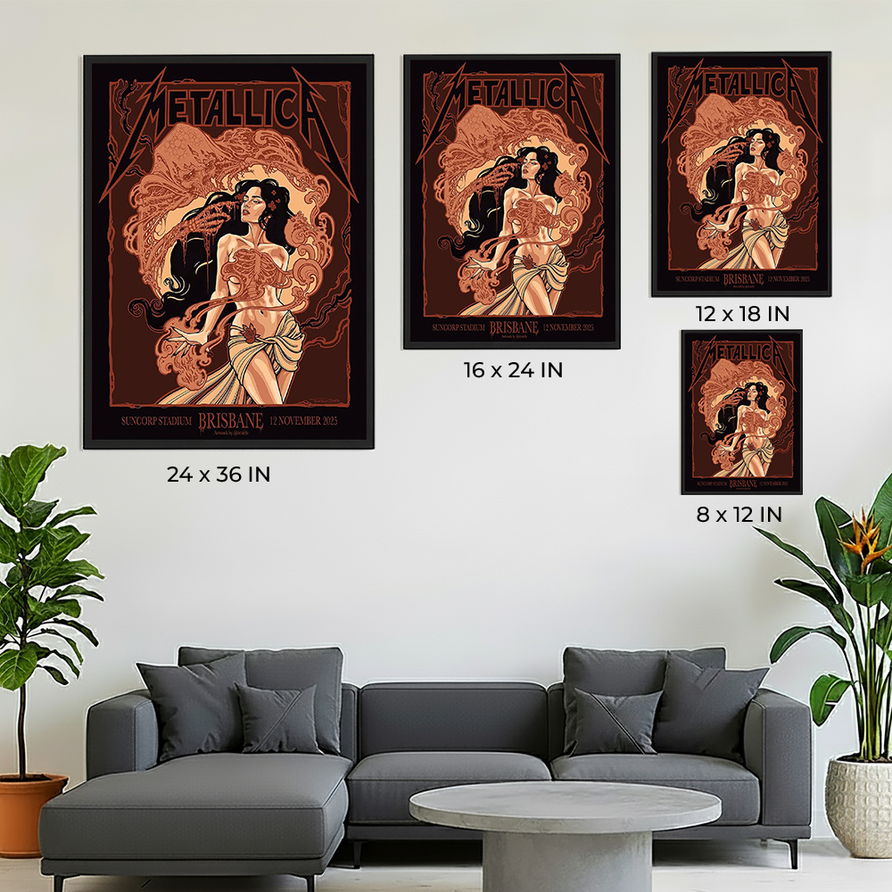 Metallica M72 Tour 2025 Official Merch Poster Brisbane Australia November 12 2025 Suncorp Stadium Canvas Home Decor