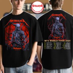 Metallica M72 Tour 2025 Two-Sided T-Shirt – Melbourne, Australia – November 8, 2025 – Artwork by Ken Taylor – Marvel Stadium