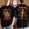 Metallica M72 World Tour Australia and New Zealand 2025 T Shirt Artwork by Puis Calzada with Tour Dates Backprint