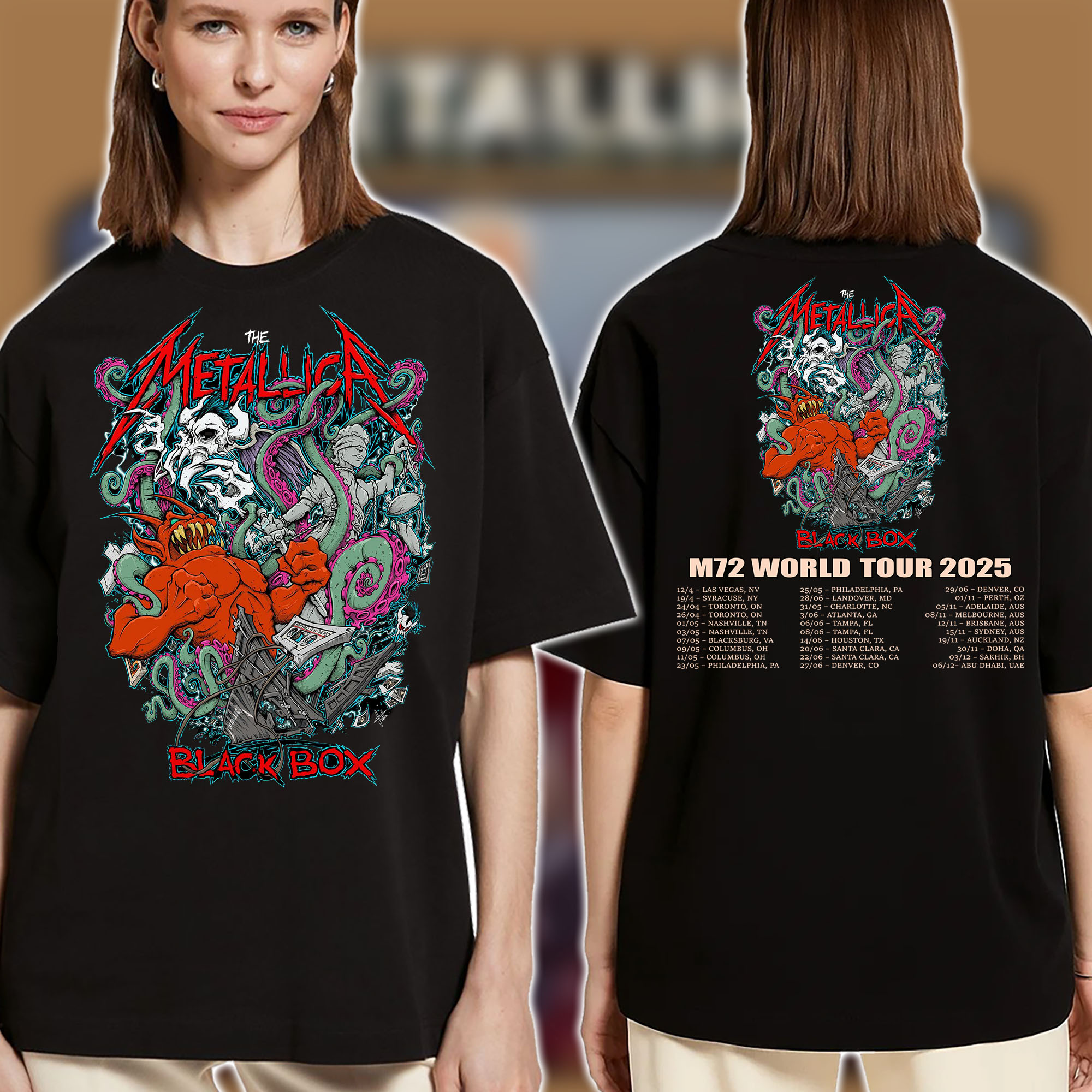 Metallica Squindo Black Box Two Sided T Shirt Limited Edition 2