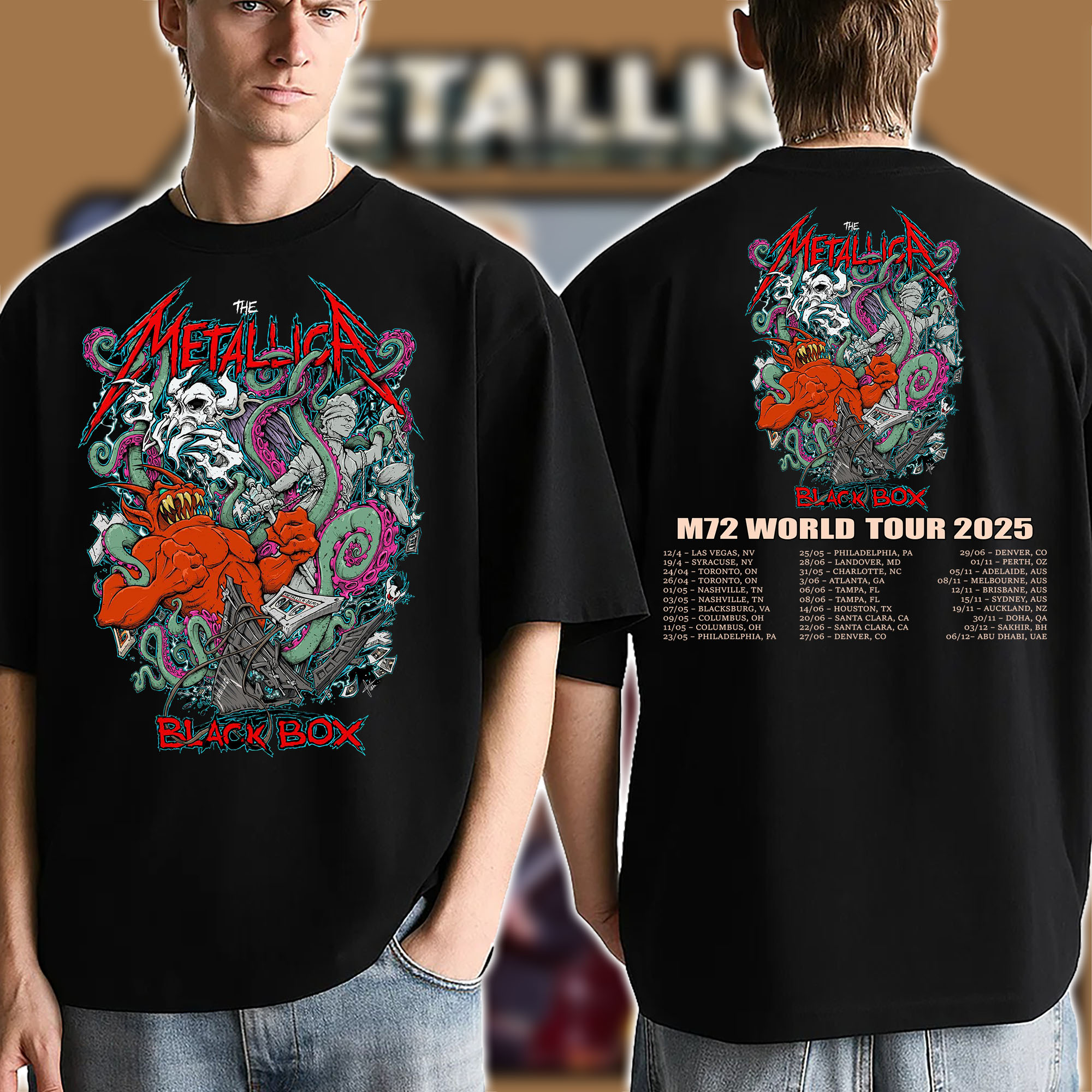 Metallica Squindo Black Box Two Sided T Shirt Limited Edition 3