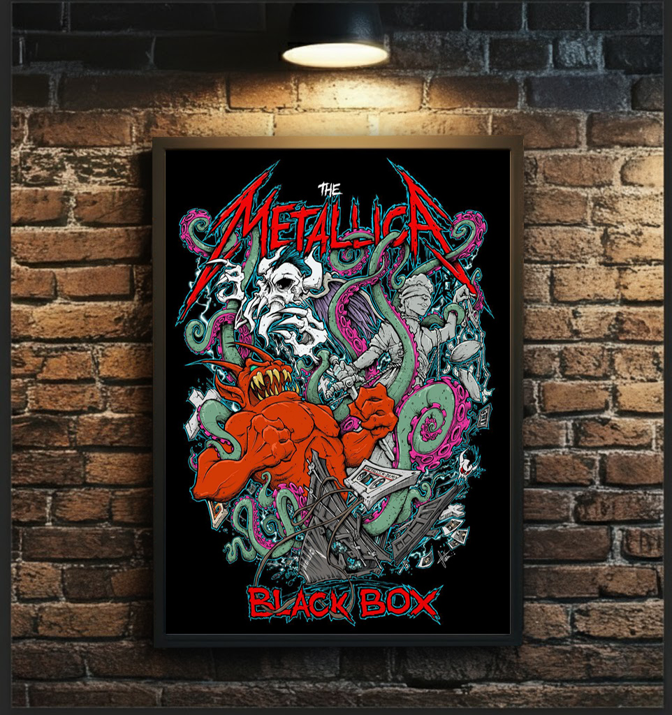 Metallica Squindo Explosive Black Box Eruption Poster Inspired Artwork Canvas Home Decor 1