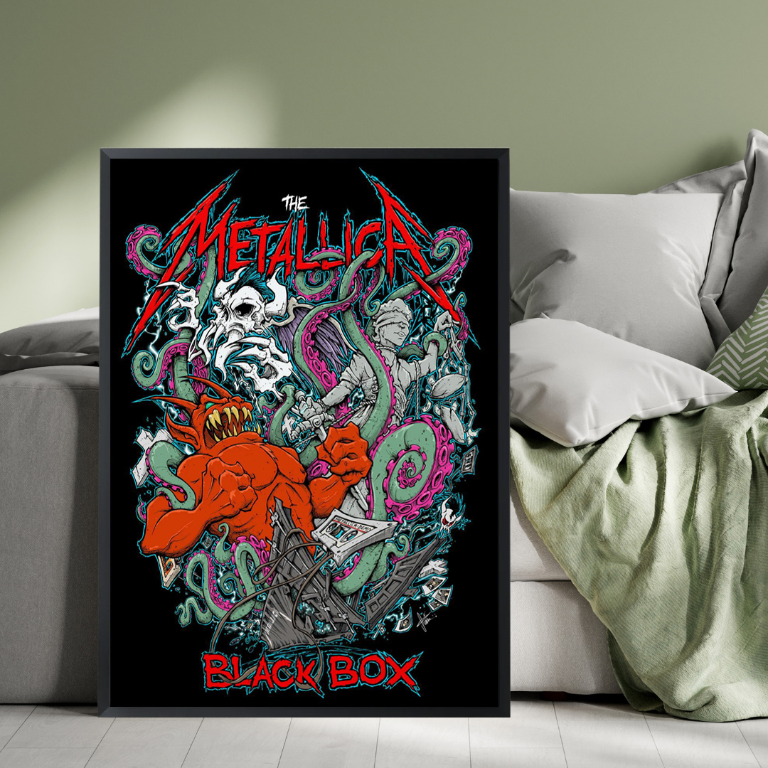 Metallica Squindo Explosive Black Box Eruption Poster Inspired Artwork Canvas Home Decor 2