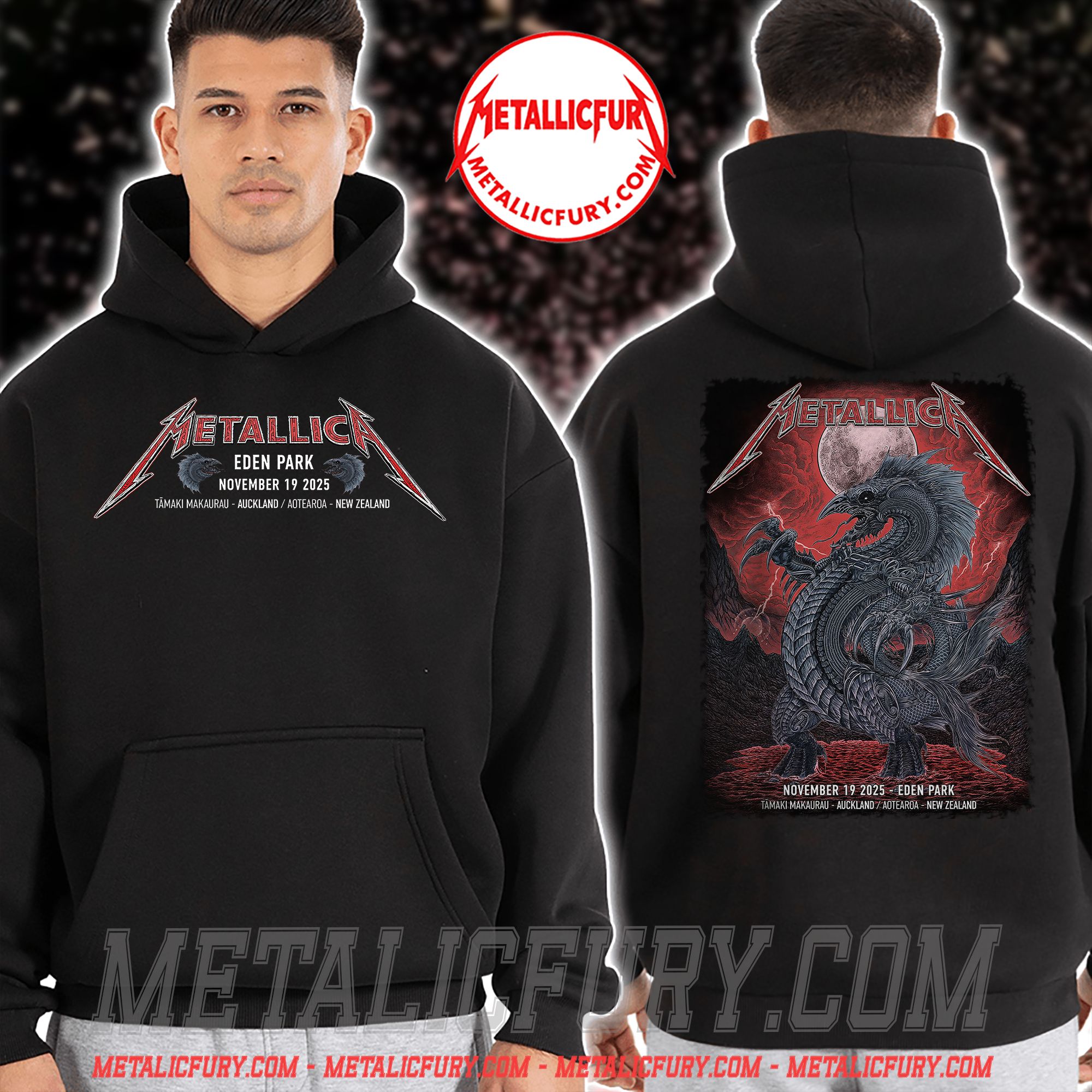 Metallica M72 Auckland 2025 Hoodie November 19 2025 Eden Park New Zealand Tour Merch 2