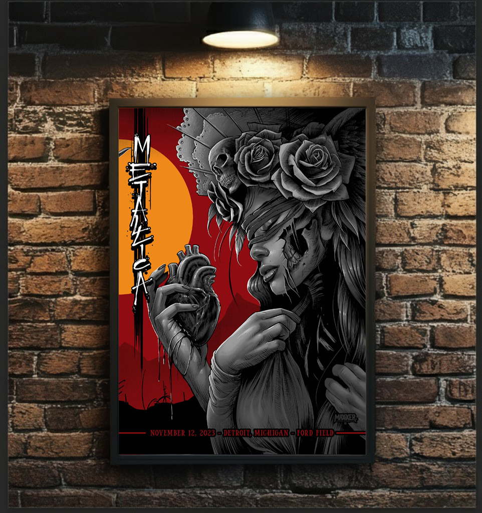 Metallica M72 Detroit 2023 Poster November 12 2023 Ford Field Michigan Artwork by Maxxer242 Canvas Home Decor 2