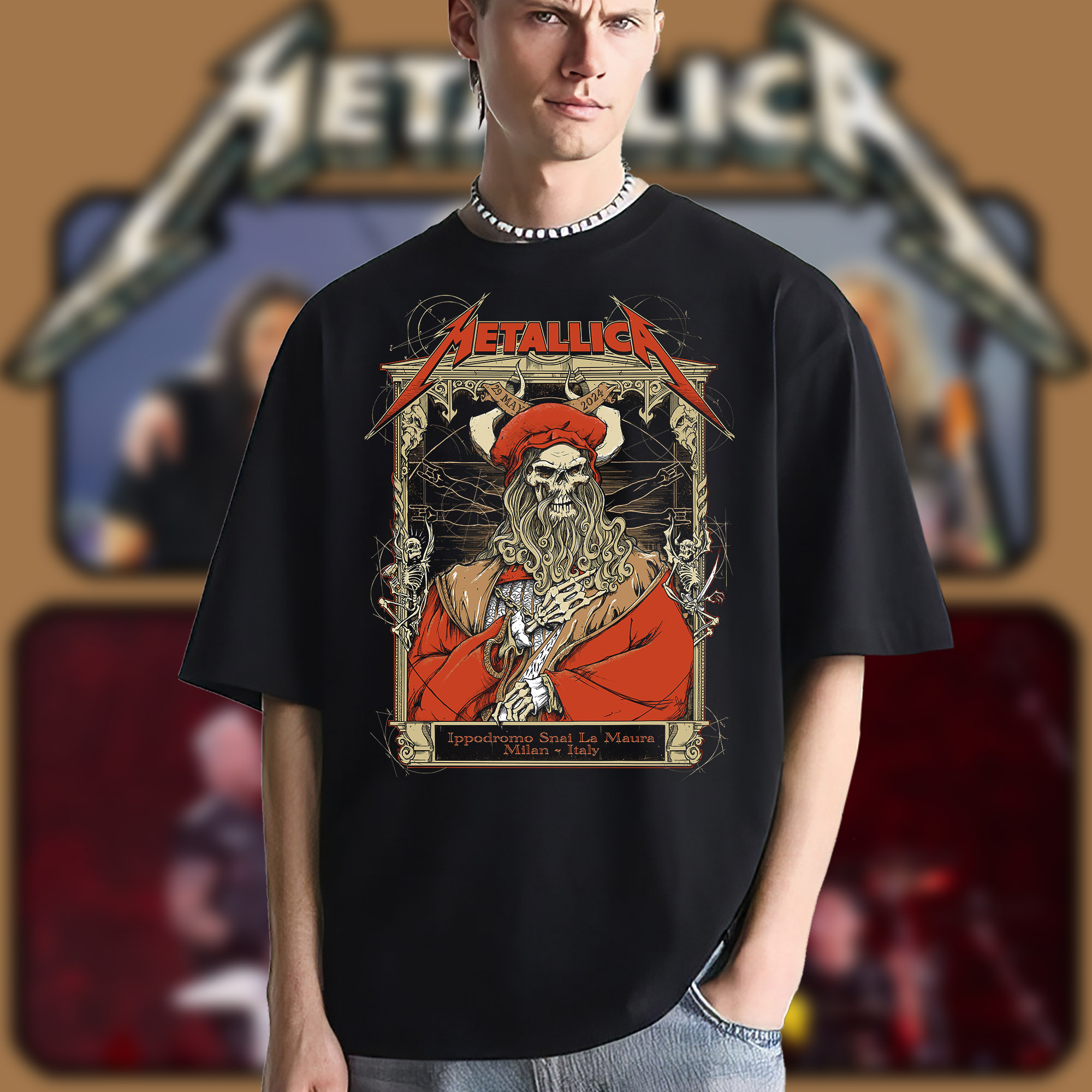 Metallica M72 Milan 2024 Concert In Milan Italy At Ippodromo SNAI La Maura On May 29 2024 T Shirt 2