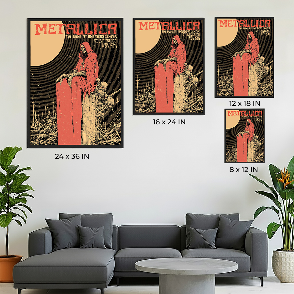 Metallica M72 Tour St. Louis Night 2 Poster – Dome at America’s Center, Missouri – November 5 2023 – Official Event Artwork