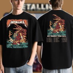 Metallica M72 World Tour 2025 Two Sided T Shirt Blacksburg Virginia May 7 2025 Artwork by Puis Calzada Lane Stadium Pop Up Shop Merch 1