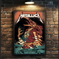 Metallica M72 World Tour Blacksburg 2025 Poster May 7 2025 Lane Stadium Virginia Artwork by Puis Calzada 1