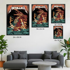 Metallica M72 World Tour Blacksburg 2025 Poster May 7 2025 Lane Stadium Virginia Artwork by Puis Calzada 2