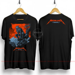 Metallica M72 World Tour Munich 2024 Two Sided T Shirt May 24 26 2024 Olympiastadion Germany Artwork by Ken Taylor 2