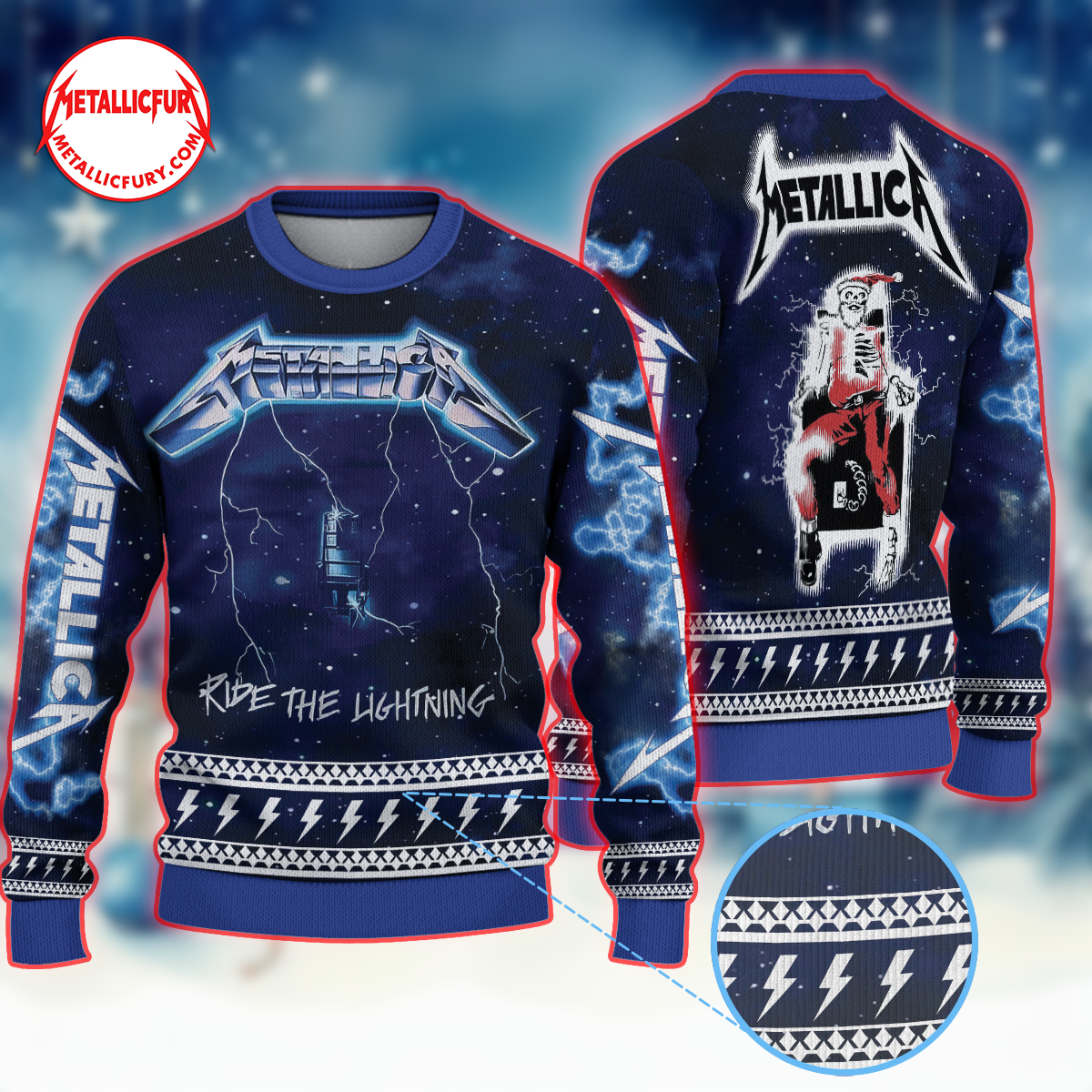 Metallica Ride The Lightning Ugly Sweater Limited Edition Holiday Knit