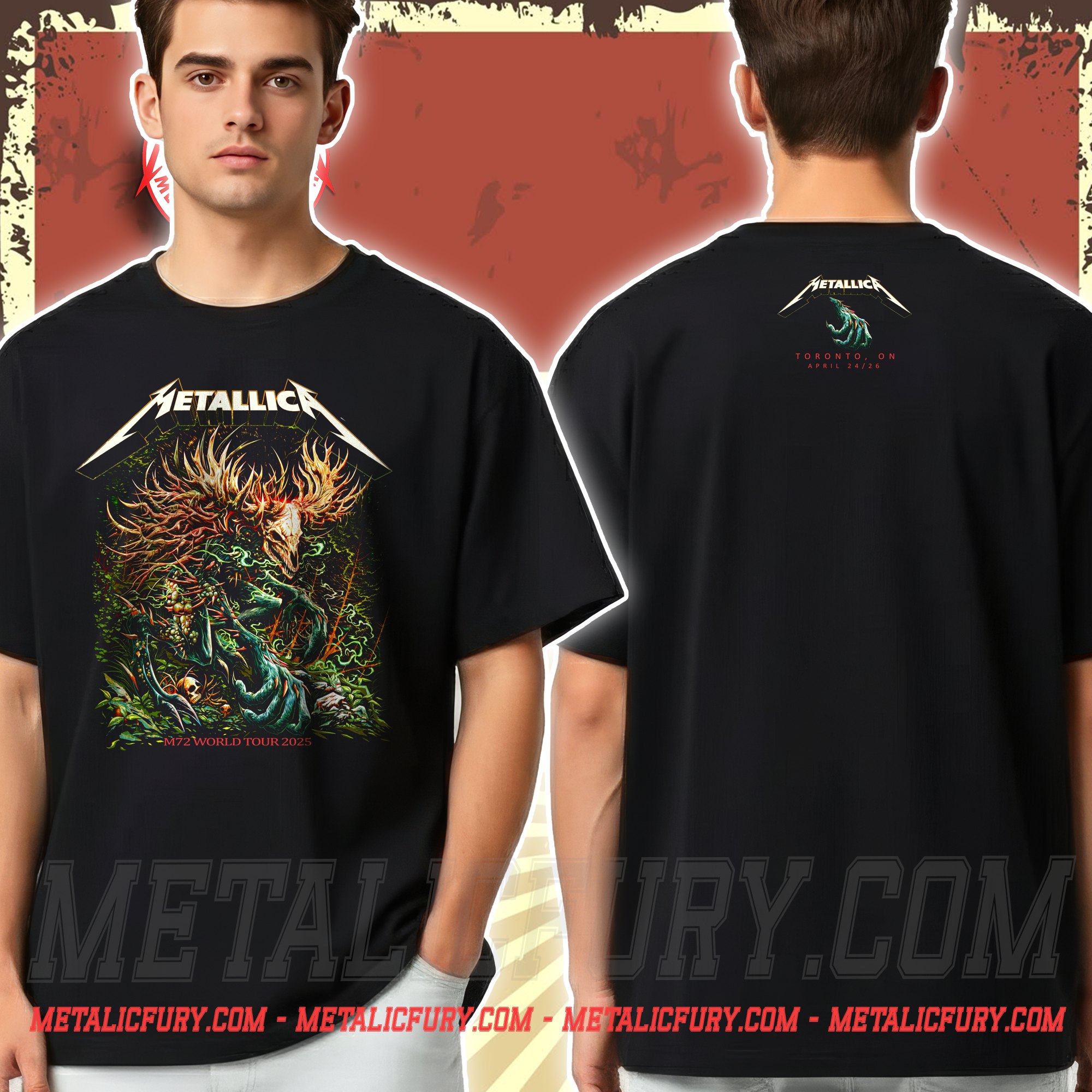 Metallica M72 Toronto Pop-Up Shop T-Shirt – Artwork by Miles Tsang