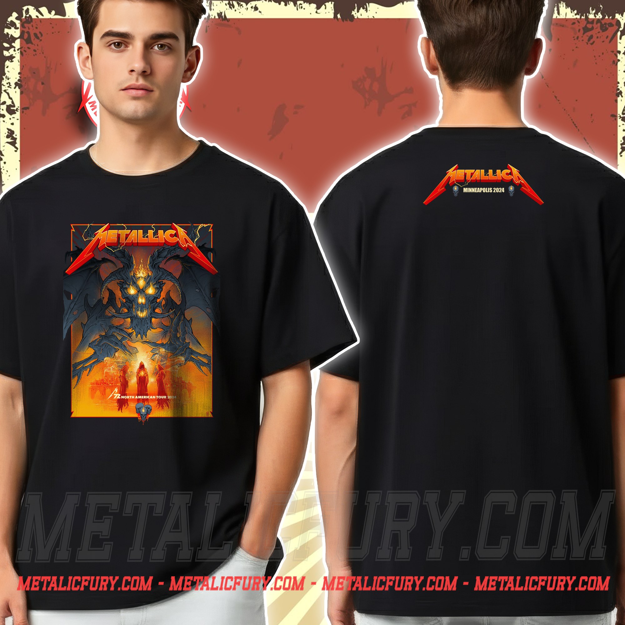 Metallica M72 Tour 2024 Minneapolis Pop Up Shop T Shirt Vance Kelly 5