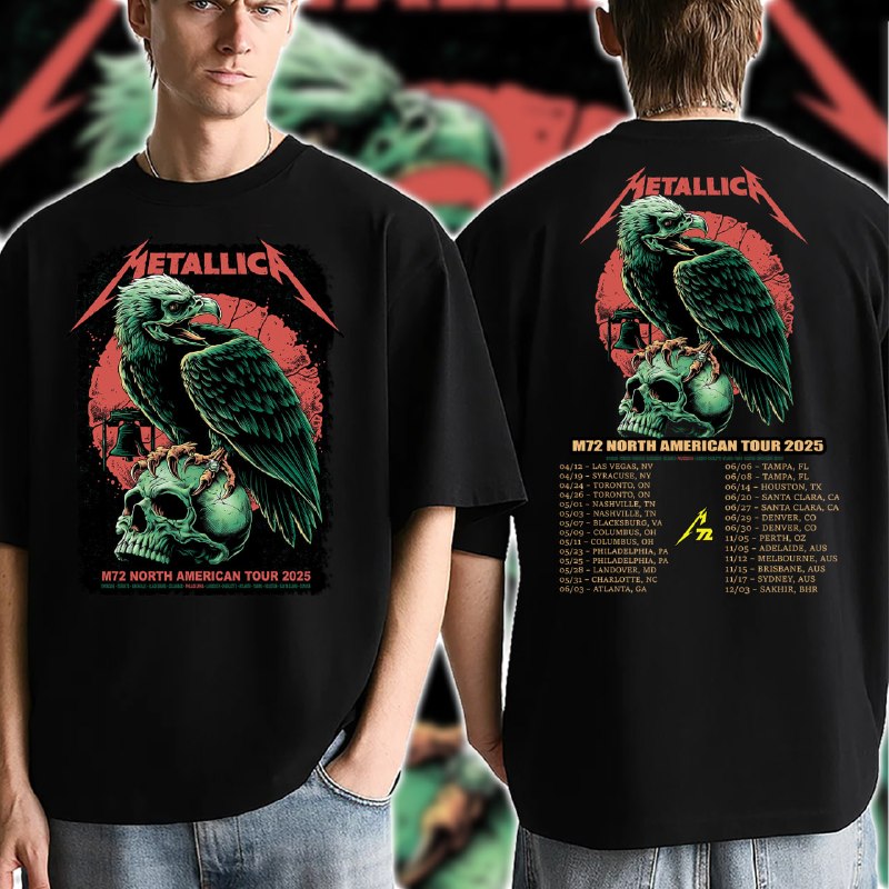 Metallica M72 Tour 2025 Philadelphia Pop-Up Shop Eagle T-Shirt
