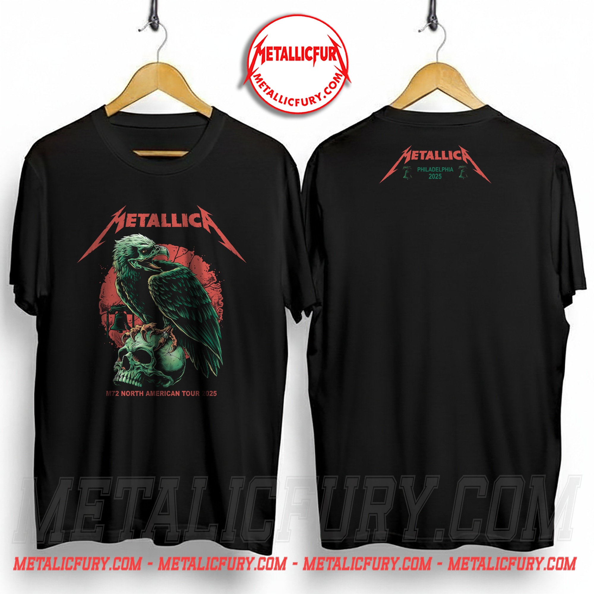 Metallica M72 Tour 2025 Philadelphia Pop Up Shop Two Sided T Shirt 3
