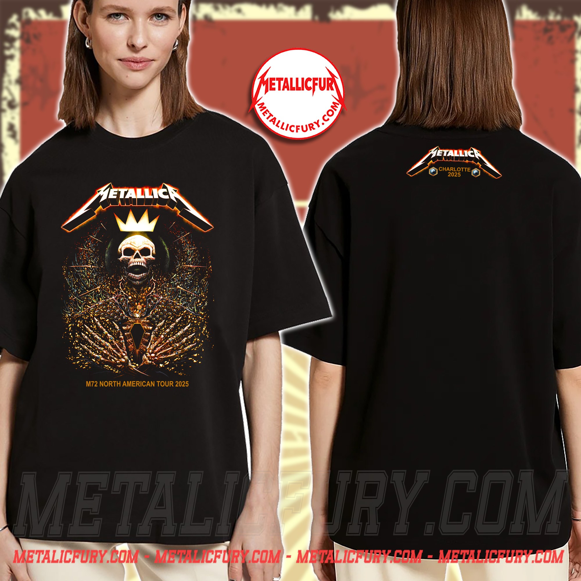 Metallica M72 Tour Charlotte Pop-Up Store Exclusive Shirt – North Carolina – Official Concert Merchandise