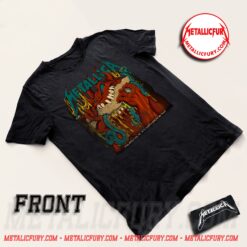 Front view of Metallica M72 Tour Philadelphia Night 2 T-Shirt – Lincoln Financial Field, Pennsylvania – May 25 2025 – Artwork by Squindo