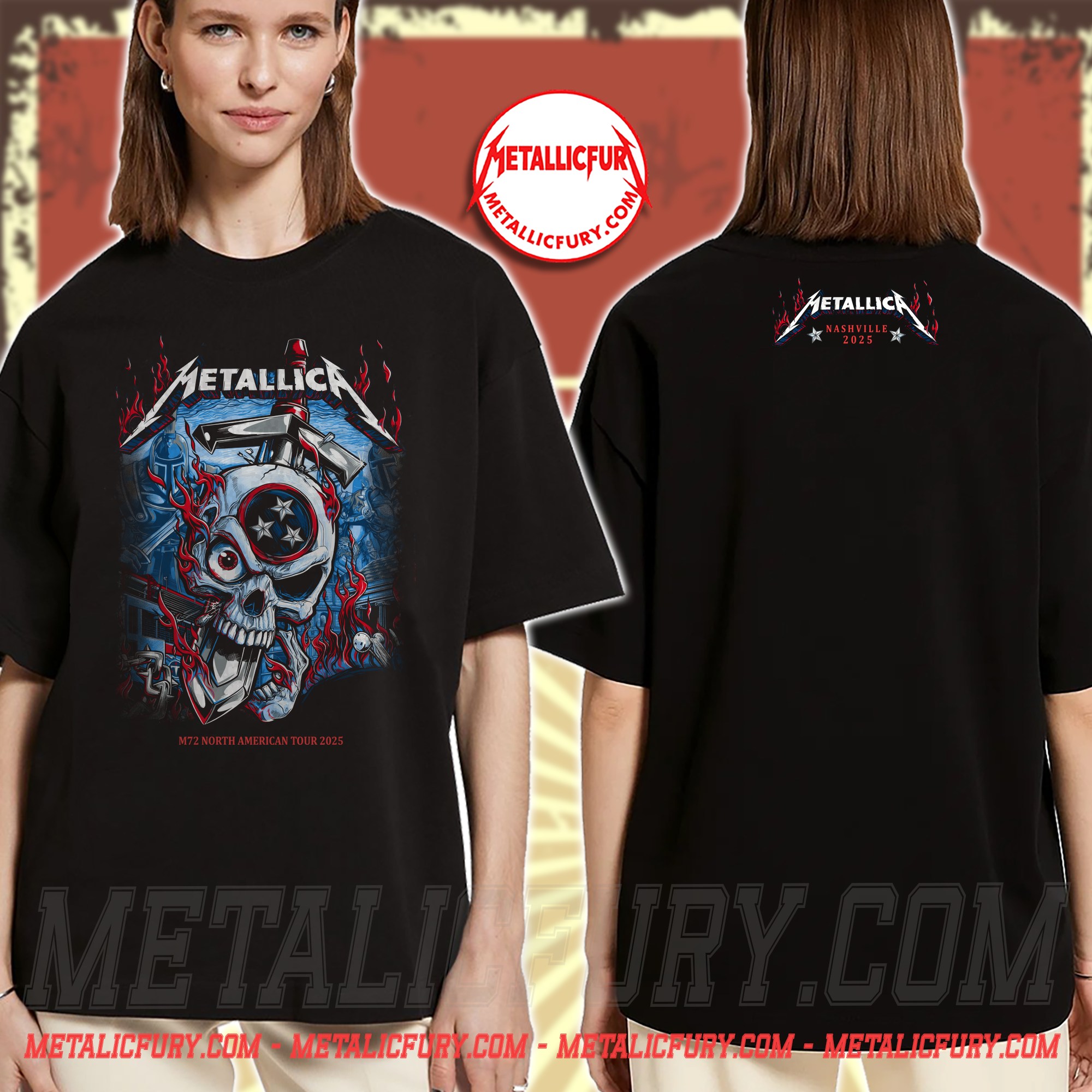 Metallica Official Nashville Pop-Up Shop T-Shirt – Artwork by Landon Armstrong