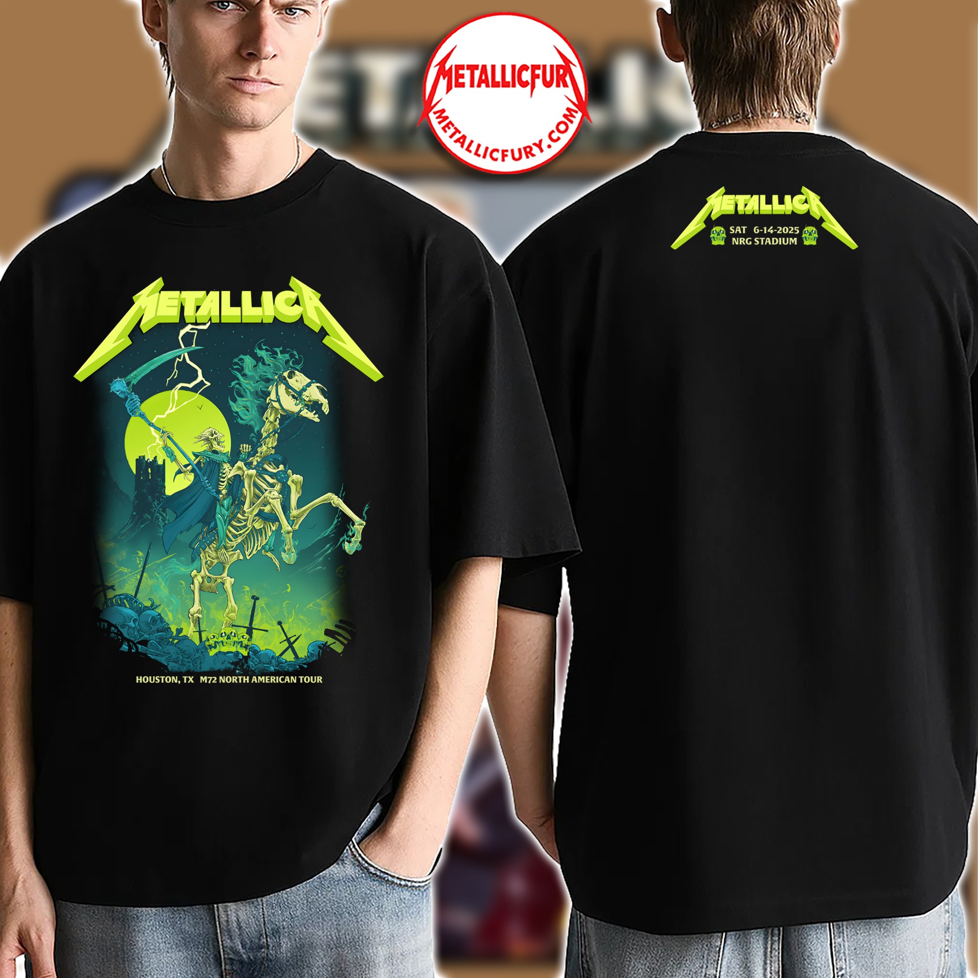 Metallica M72 Houston 2025 T-Shirt – June 14, 2025 – NRG Stadium, Texas – Two-Sided Tee