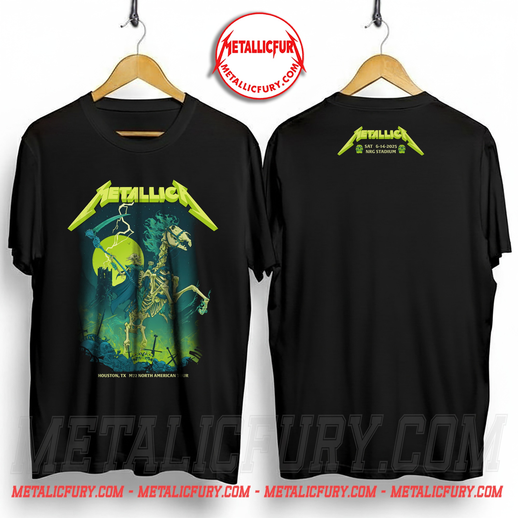 Metallica M72 Houston 2025 T-Shirt – June 14, 2025 – NRG Stadium, Texas – Two-Sided Tee