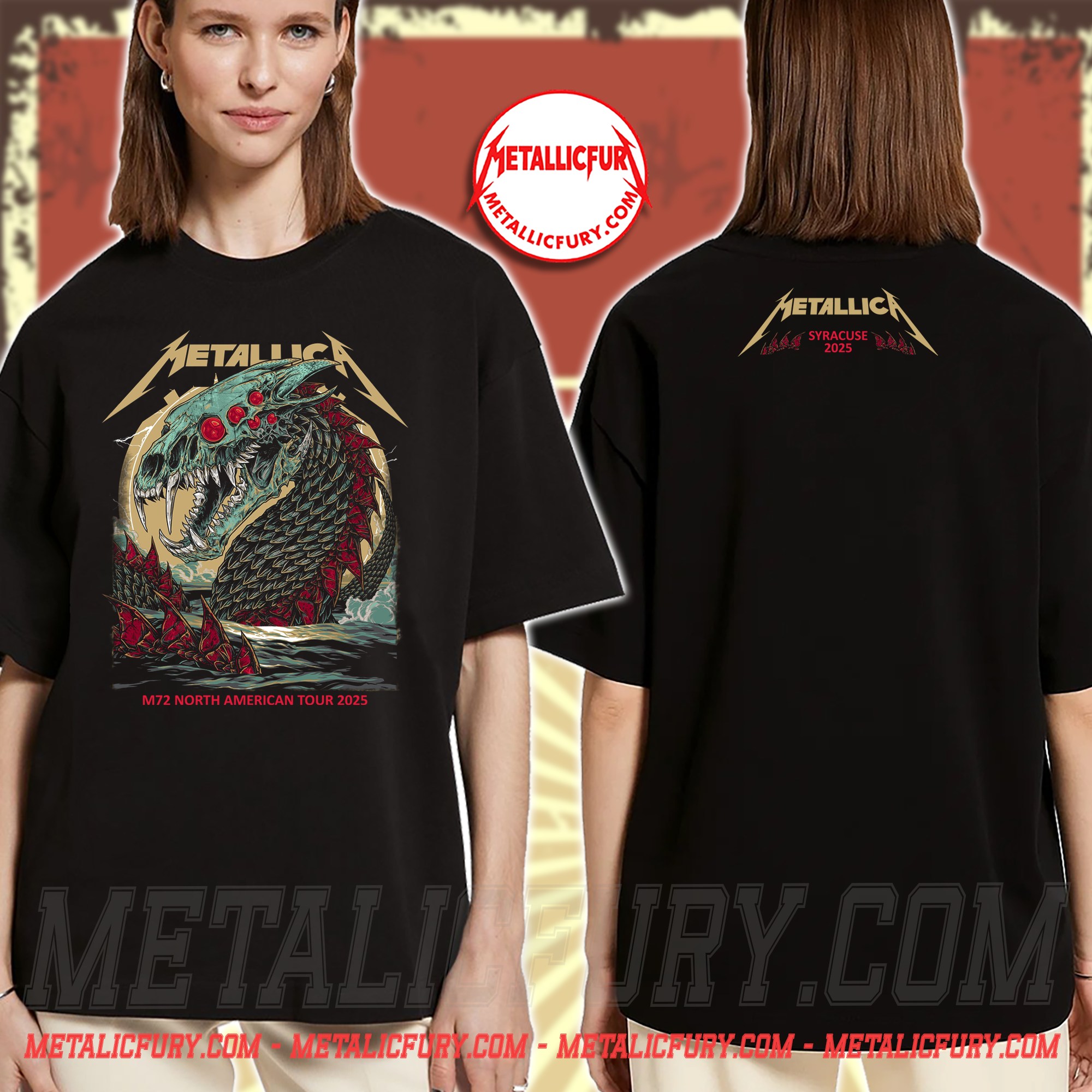 Official Metallica M72 Syracuse 2025 Pop-Up Shop T-Shirt In Syracuse, New York At JMA Wireless Dome