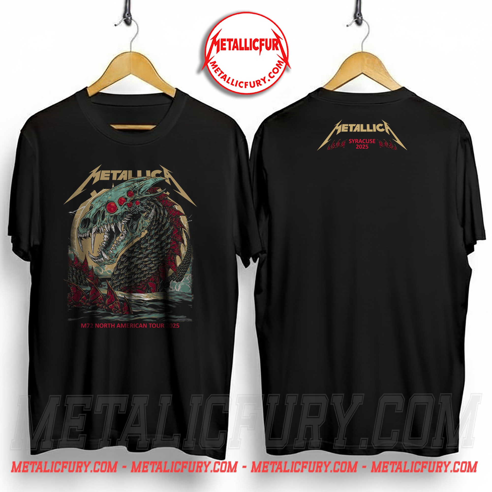 Official Metallica M72 Syracuse 2025 Pop-Up Shop T-Shirt In Syracuse, New York At JMA Wireless Dome
