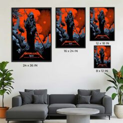 Metallica M72 Madrid Spain 2024 Poster - Estadio Cívitas Metropolitano - Red Sky Grim Reaper by Ken TayLor