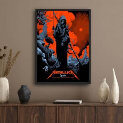 Metallica M72 Madrid Spain 2024 Poster - Estadio Cívitas Metropolitano - Red Sky Grim Reaper by Ken TayLor