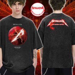 Metallica Sphere Las Vegas 2026 Washed T-Shirt - Life Burns Faster