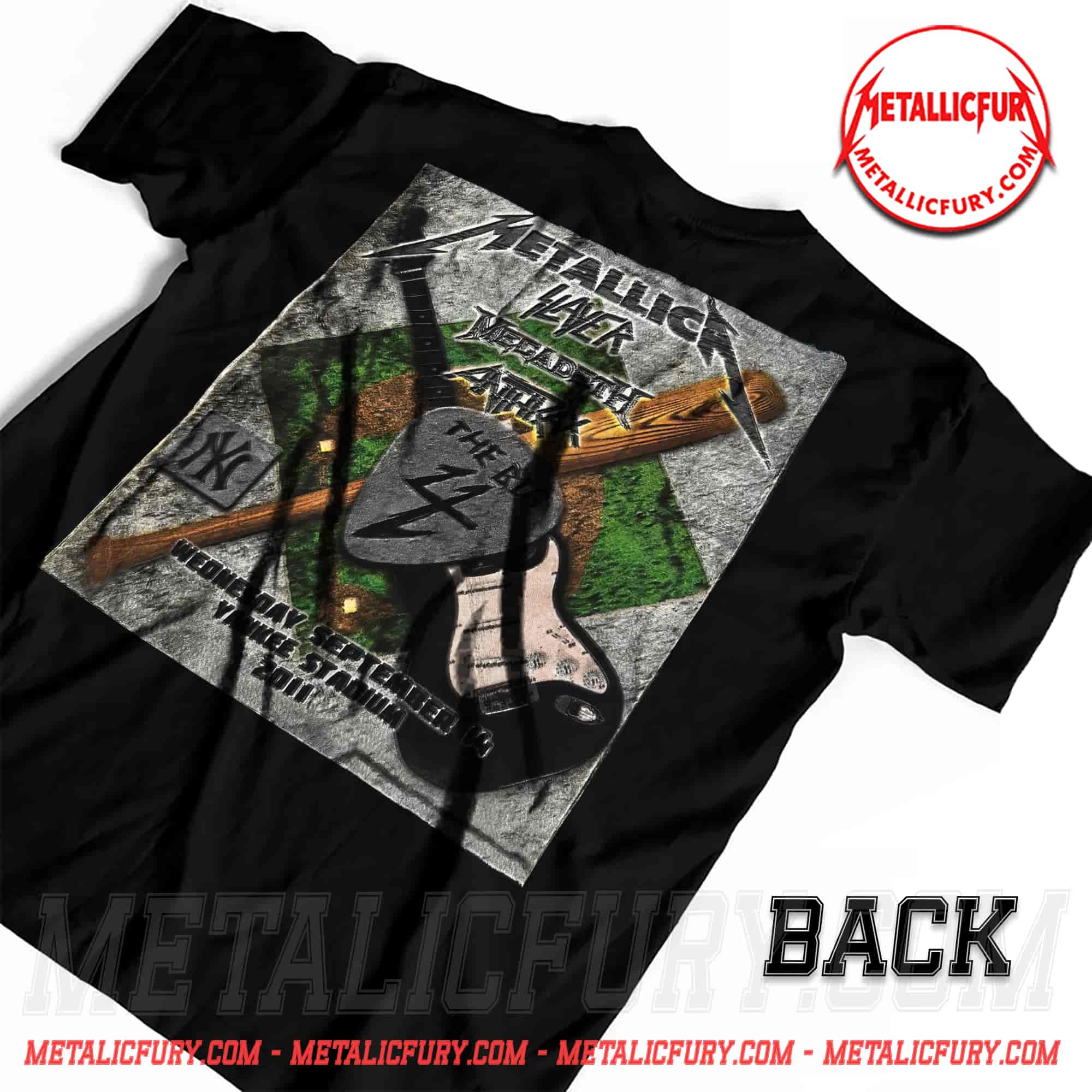Metallica The Big 4 Yankee Stadium 2011 Double-Sided Skull T-Shirt