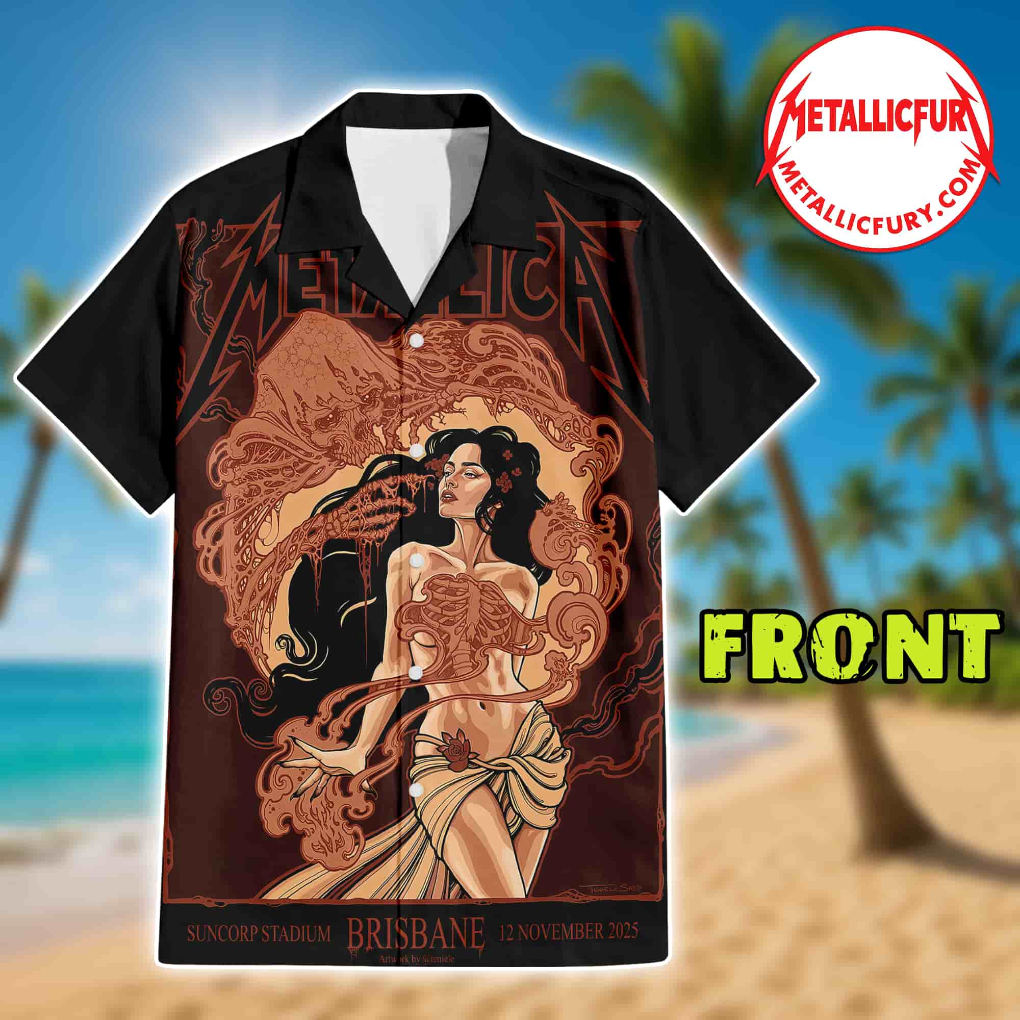 Metallica Brisbane 2025 Hawaiian shirt - Suncorp Stadium merchandise