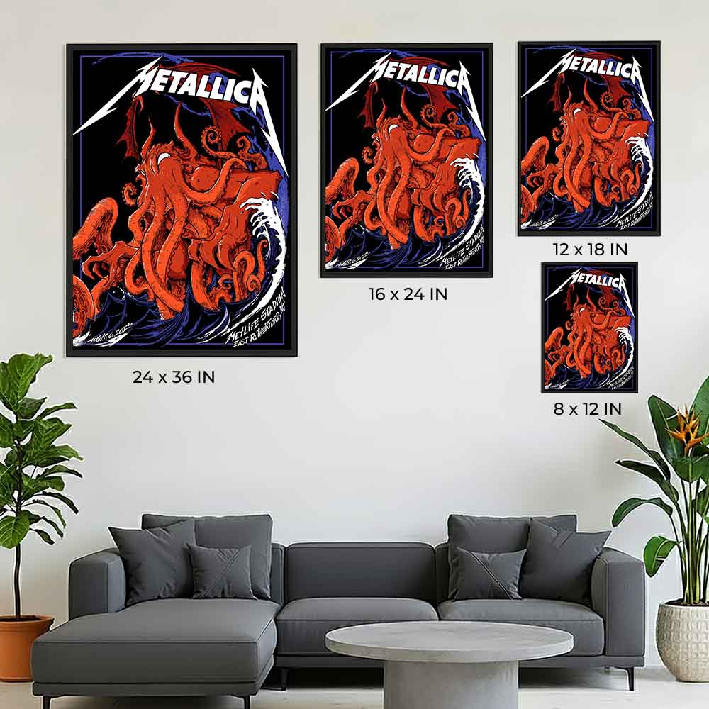 Metallica East Rutherford Poster - MetLife Stadium, NJ (Night 2) - Giant Red Cthulhu