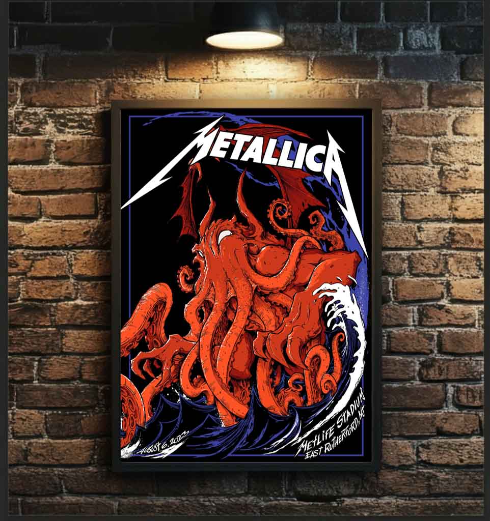 Metallica East Rutherford Poster - MetLife Stadium, NJ (Night 2) - Giant Red Cthulhu
