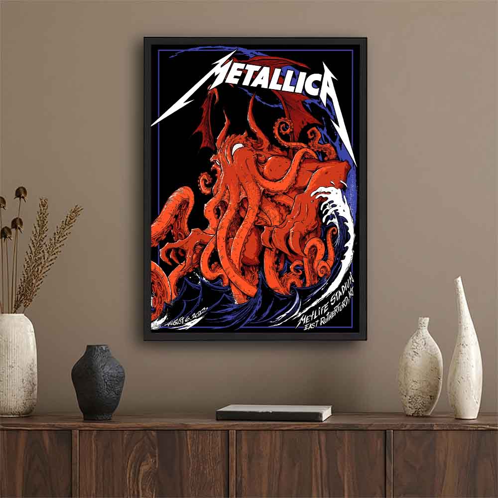 Metallica East Rutherford Poster - MetLife Stadium, NJ (Night 2) - Giant Red Cthulhu