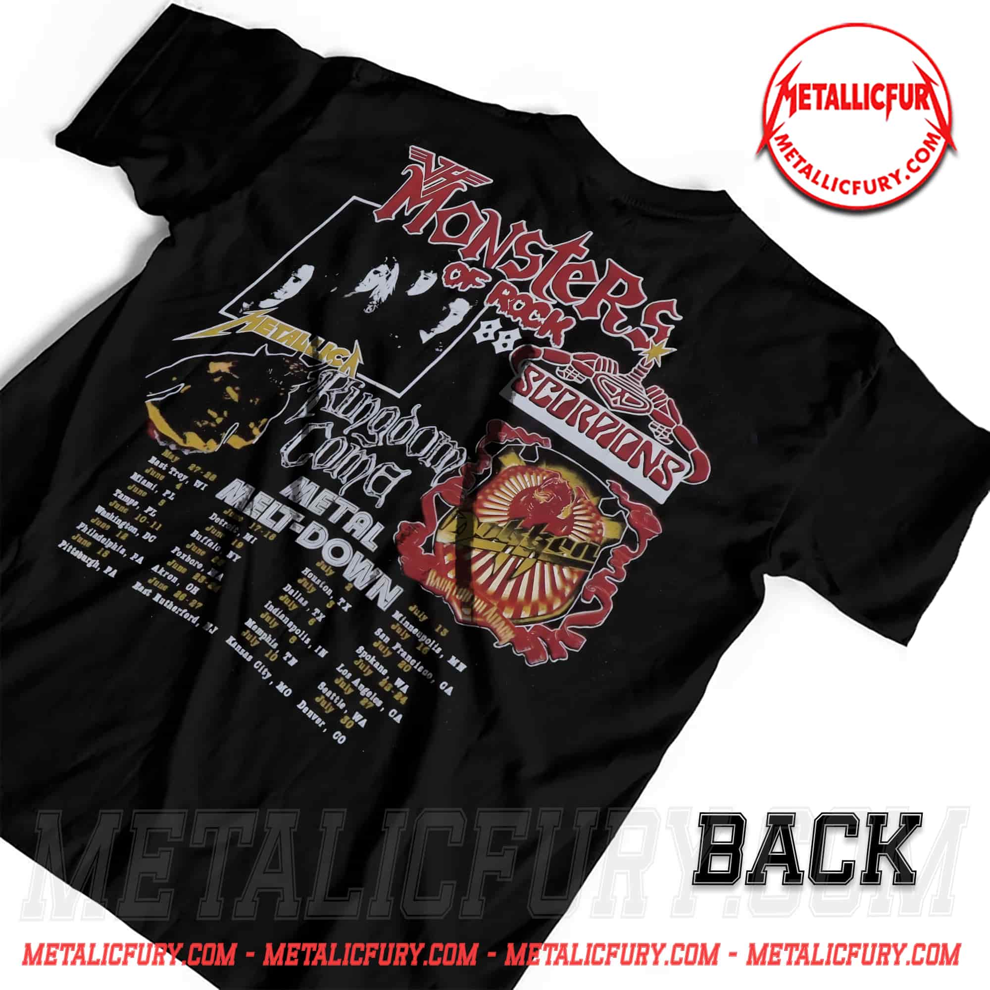 Vintage 1988 Monsters of Rock Tour T-Shirt - Metallica x Scorpions x Van Halen - Metal Madness Bootleg