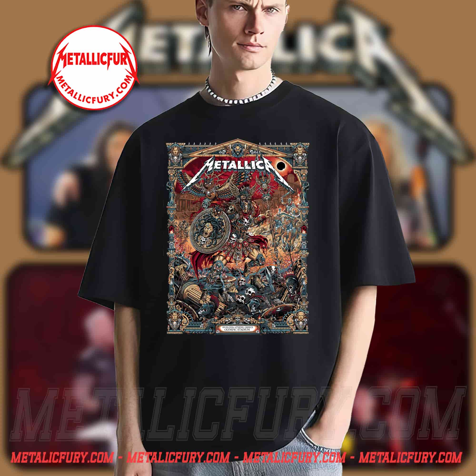 Metallica M72 Athens 2026 Pop-up Shop T-Shirt at Olympic Stadium, Greece - European Tour on May 9, 2026