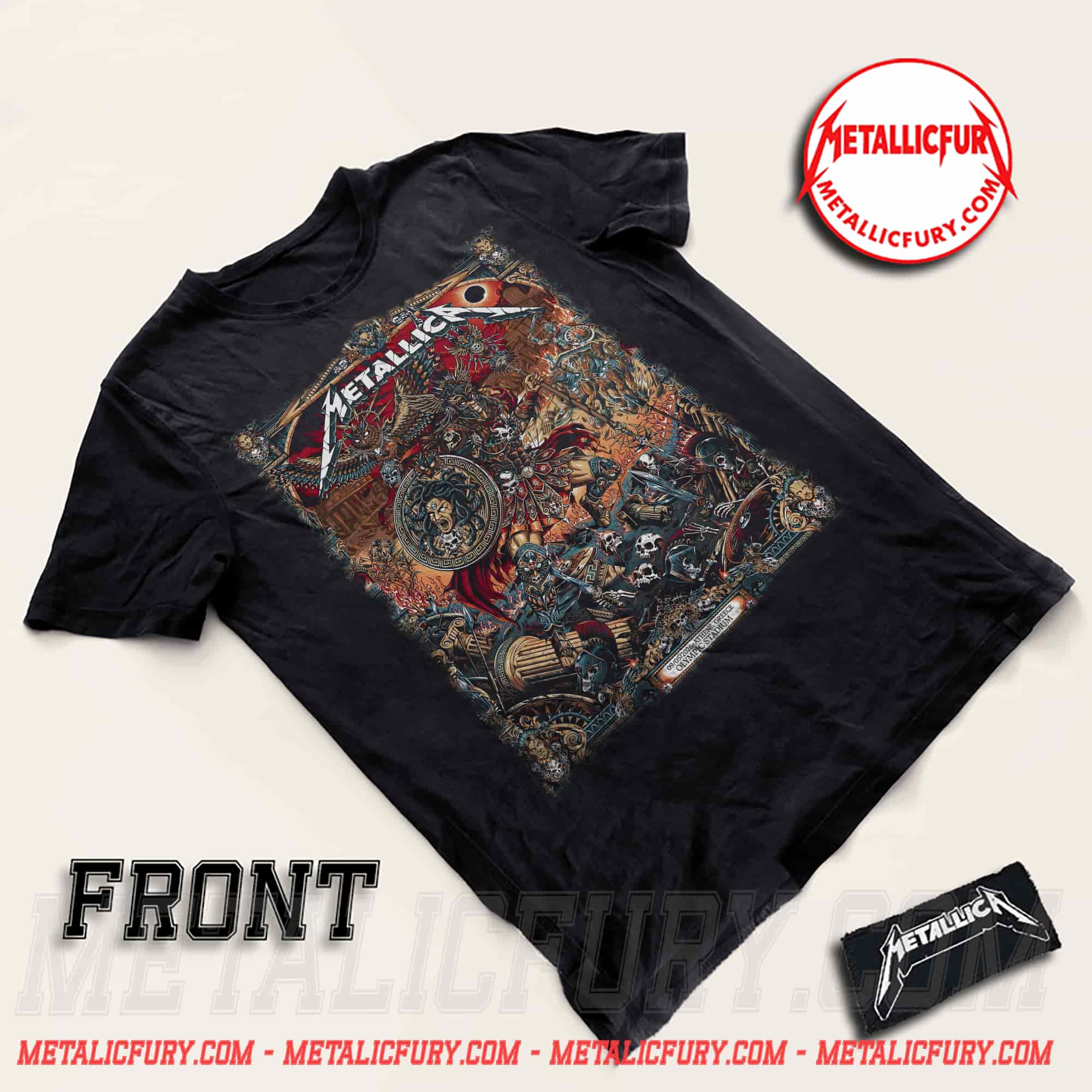 Metallica M72 Athens 2026 Venue Merch Tee - Olympic Stadium , Greece Two Sided T-Shirt