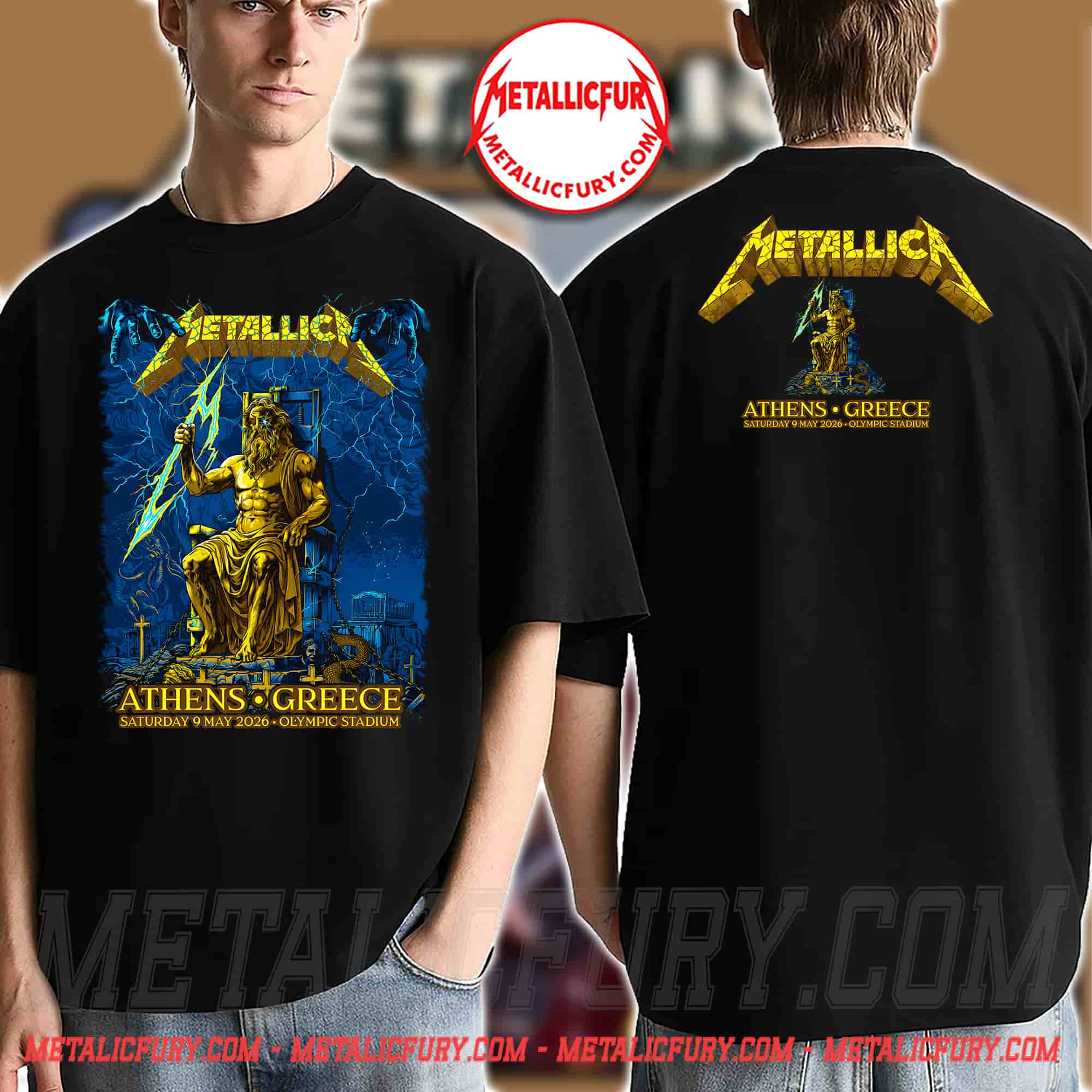 Metallica M72 Athens Greece 2026 At Olympic Stadium On 9 May 2026 Zeus The King Of Gods T-Shirt