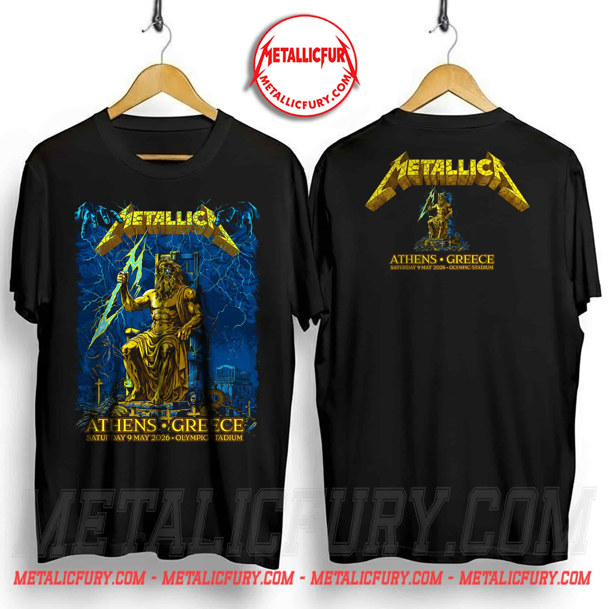 Metallica M72 Athens Greece 2026 At Olympic Stadium On 9 May 2026 Zeus The King Of Gods T-Shirt