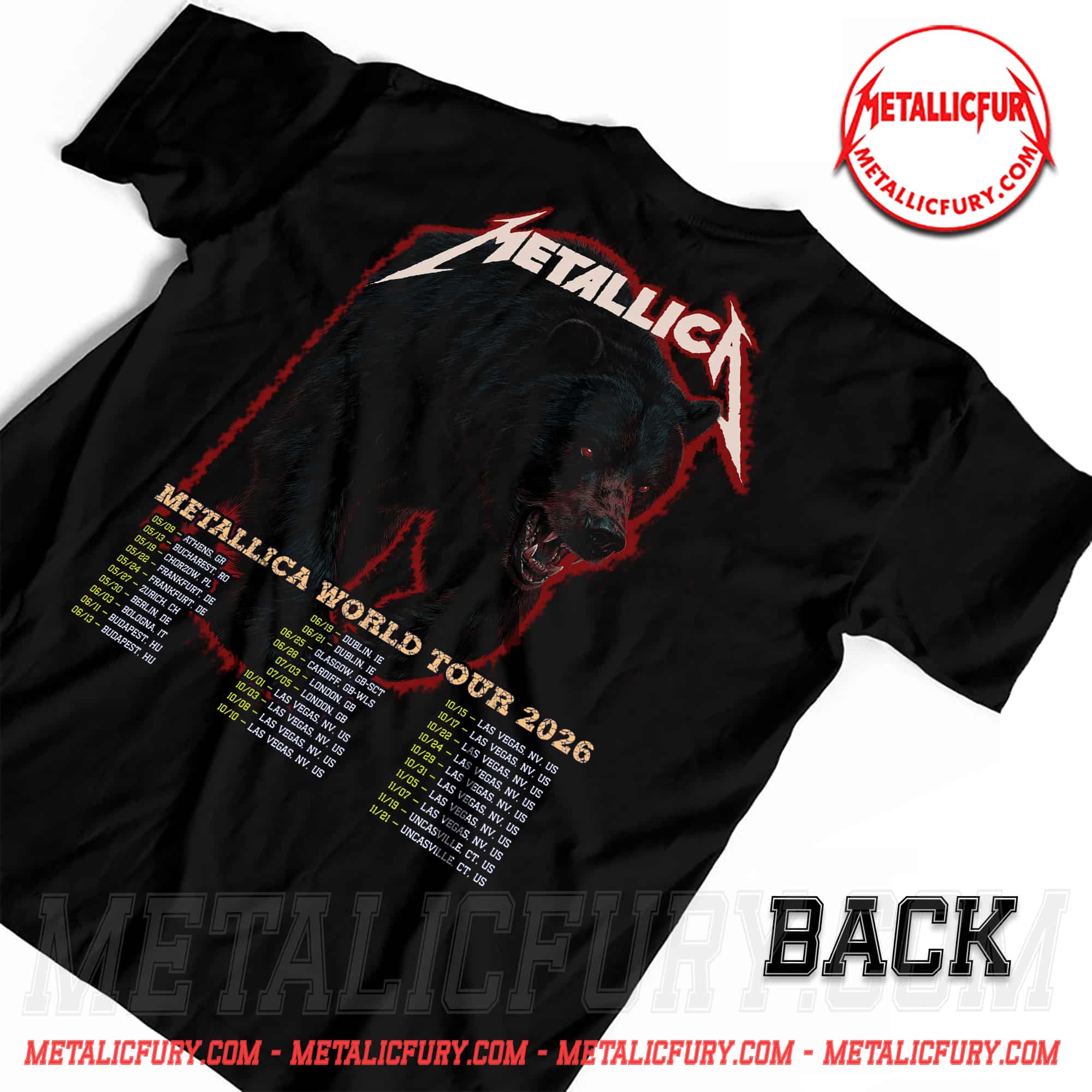 Metallica M72 Berlin 2026 Double-Sided T-Shirt – German Bear, May 30, 2026 at Olympiastadion, Germany