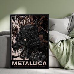 Metallica M72 Berlin 2026 Wolf Poster - May 30, 2026 at Olympiastadion, Germany - Artwork by Collin Estrada