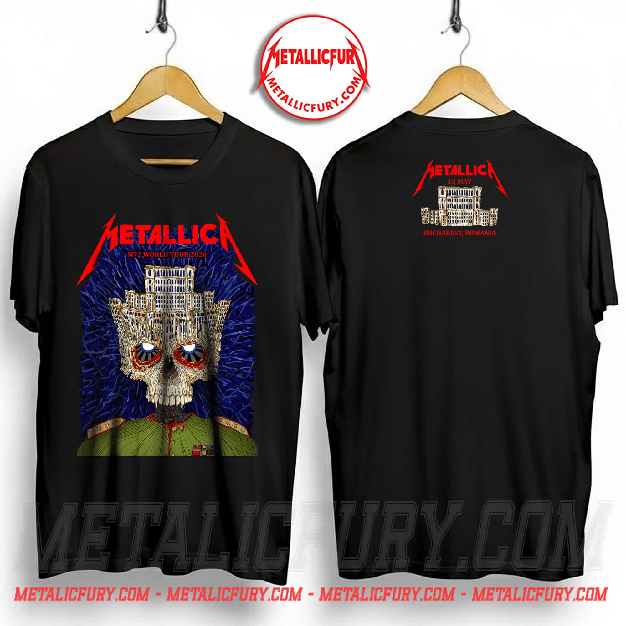 Metallica M72 Bucharest 2026 Venue Merch Tee - Bucharest Romania At Arena Nationala