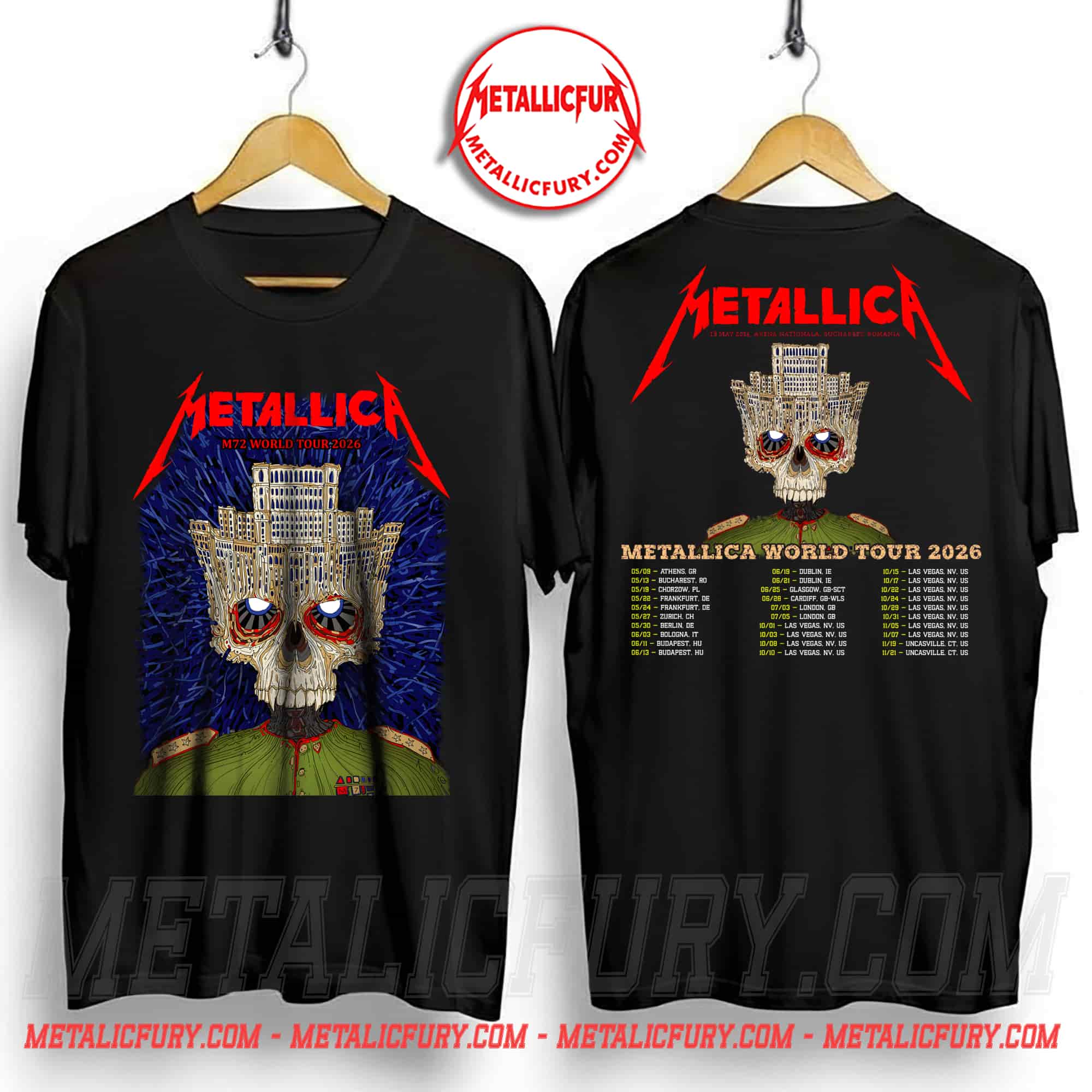 Metallica M72 Bucharest Double-Sided T-Shirt at Arena Nationala, Romania | May 13, 2026